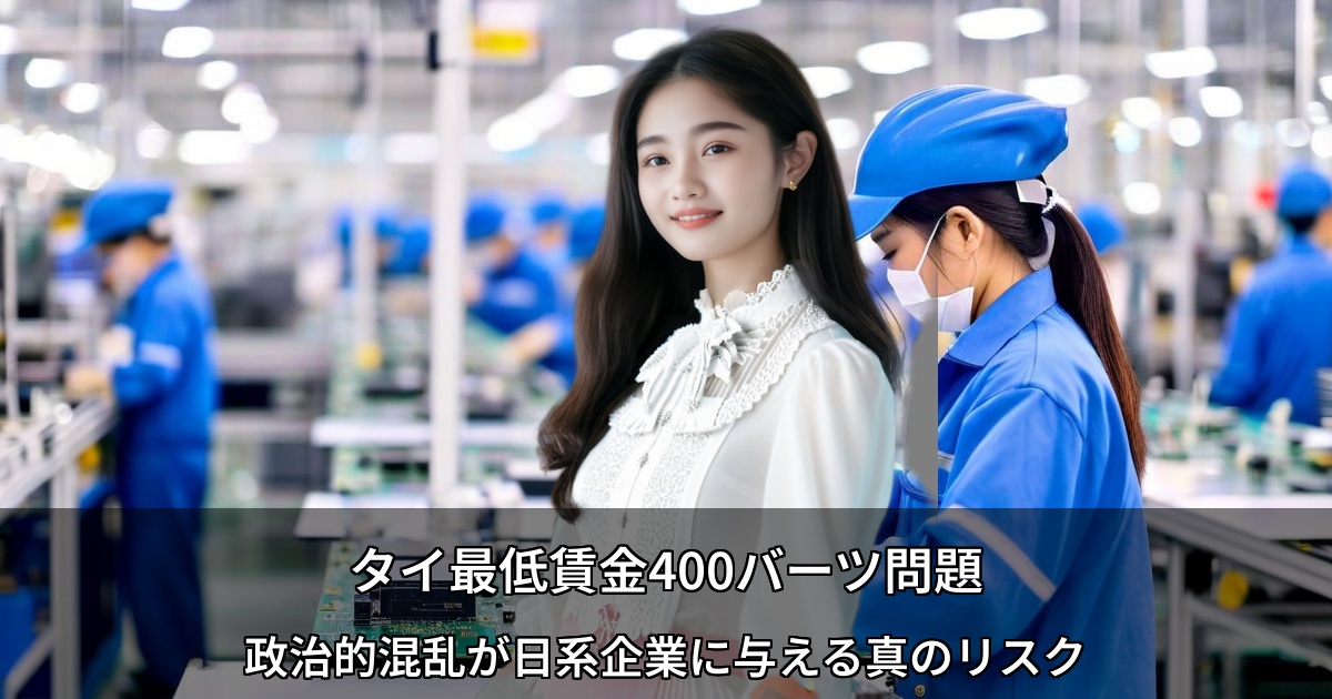 タイ最低賃金400バーツ問題 ～政治的混乱が日系企業に与える真のリスク～