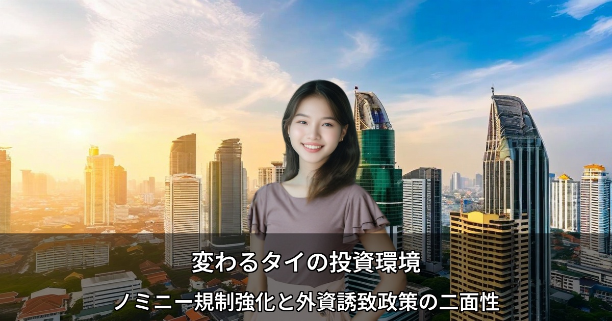 変わるタイの投資環境～ノミニー規制強化と外資誘致政策の二面性～
