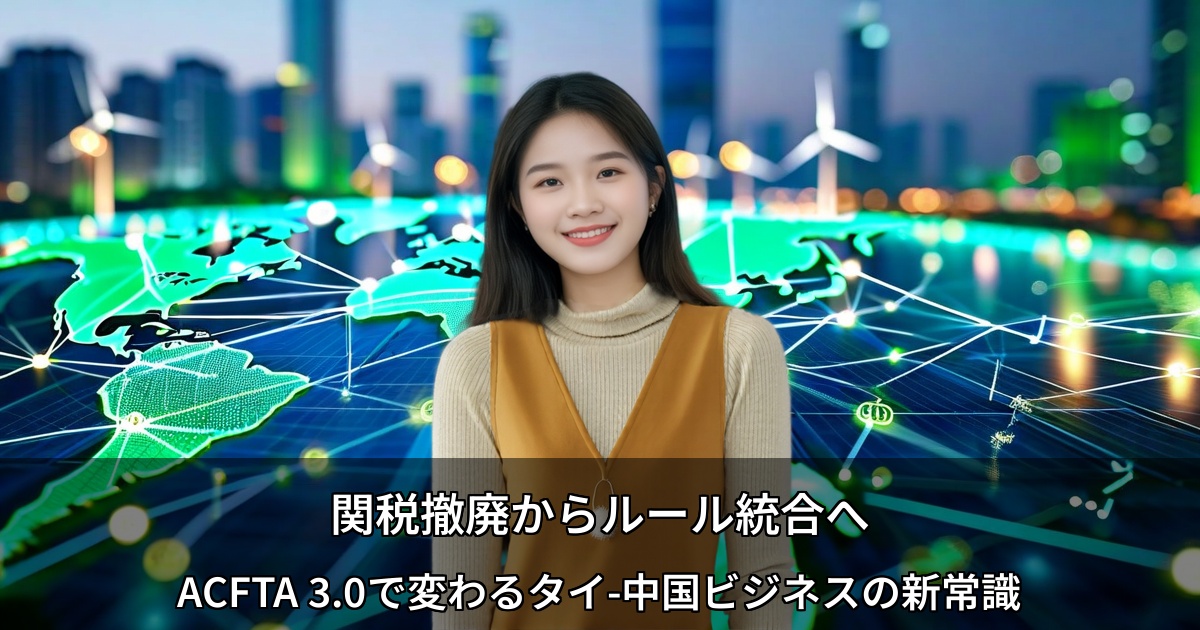 関税撤廃からルール統合へ ～ACFTA 3.0で変わるタイ-中国ビジネスの新常識～