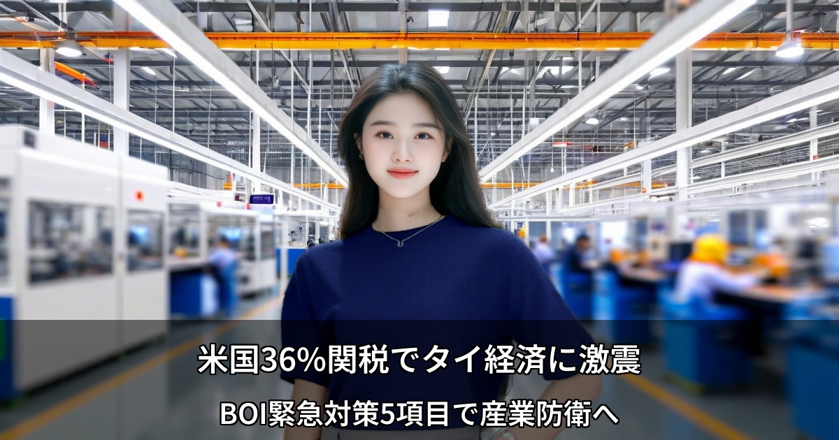 米国36%関税でタイ経済に激震 ～BOI緊急対策5項目で産業防衛へ～
