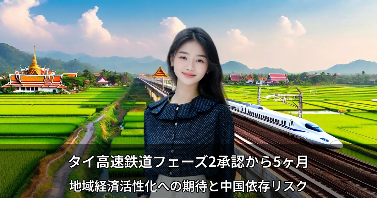 タイ高速鉄道フェーズ2承認から5ヶ月　～地域経済活性化への期待と中国依存リスク～