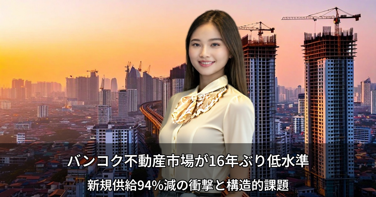 バンコク不動産市場が16年ぶり低水準　～新規供給94%減の衝撃と構造的課題～