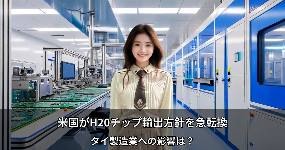 米国がH20チップ輸出方針を急転換 ～3ヶ月で中国禁止措置を撤回、タイ製造業への影響は？～