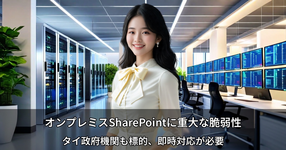 オンプレミスSharePointに重大な脆弱性 ～タイ政府機関も標的、即時対応が必要～