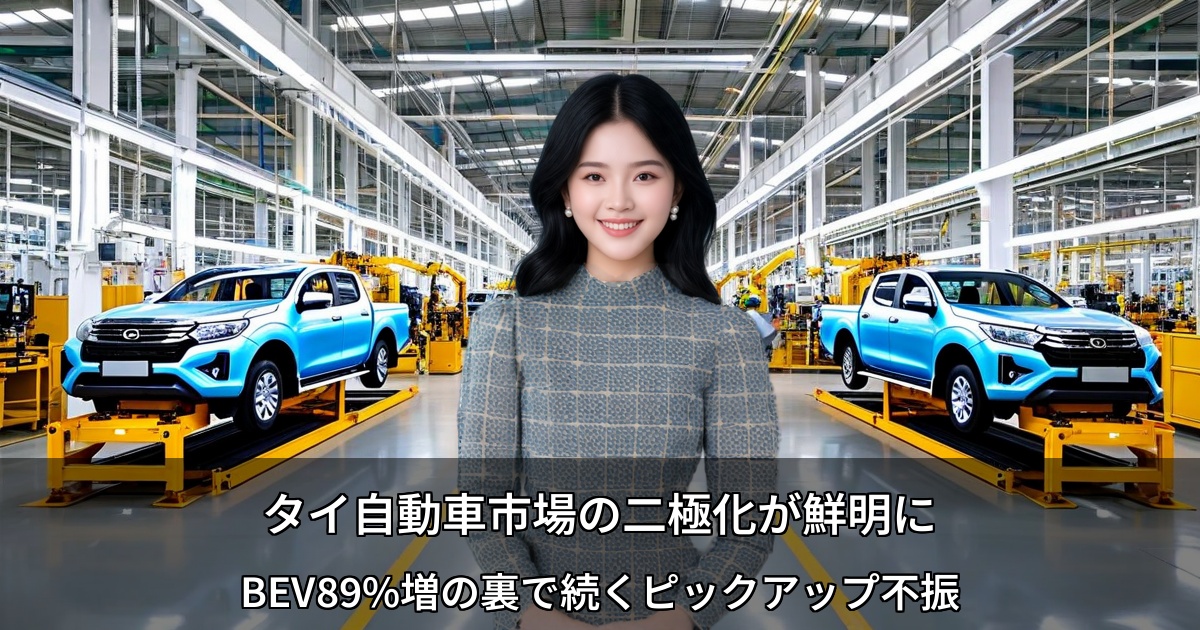 タイ自動車市場の二極化が鮮明に ～BEV89%増の裏で続くピックアップ不振～