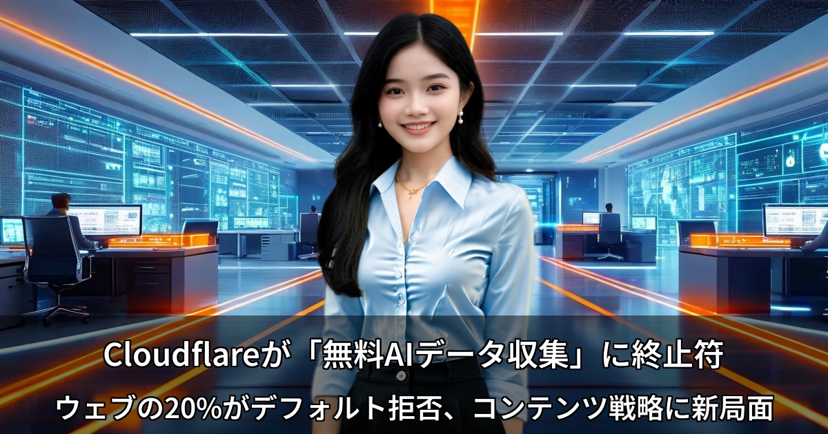 Cloudflareが「無料AIデータ収集」に終止符 ～ウェブの20%がデフォルト拒否、コンテンツ戦略に新局面～