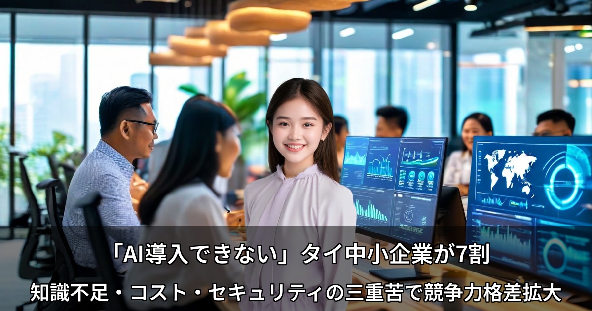 「AI導入できない」タイ中小企業が7割 ～知識不足・コスト・セキュリティの三重苦で競争力格差拡大～