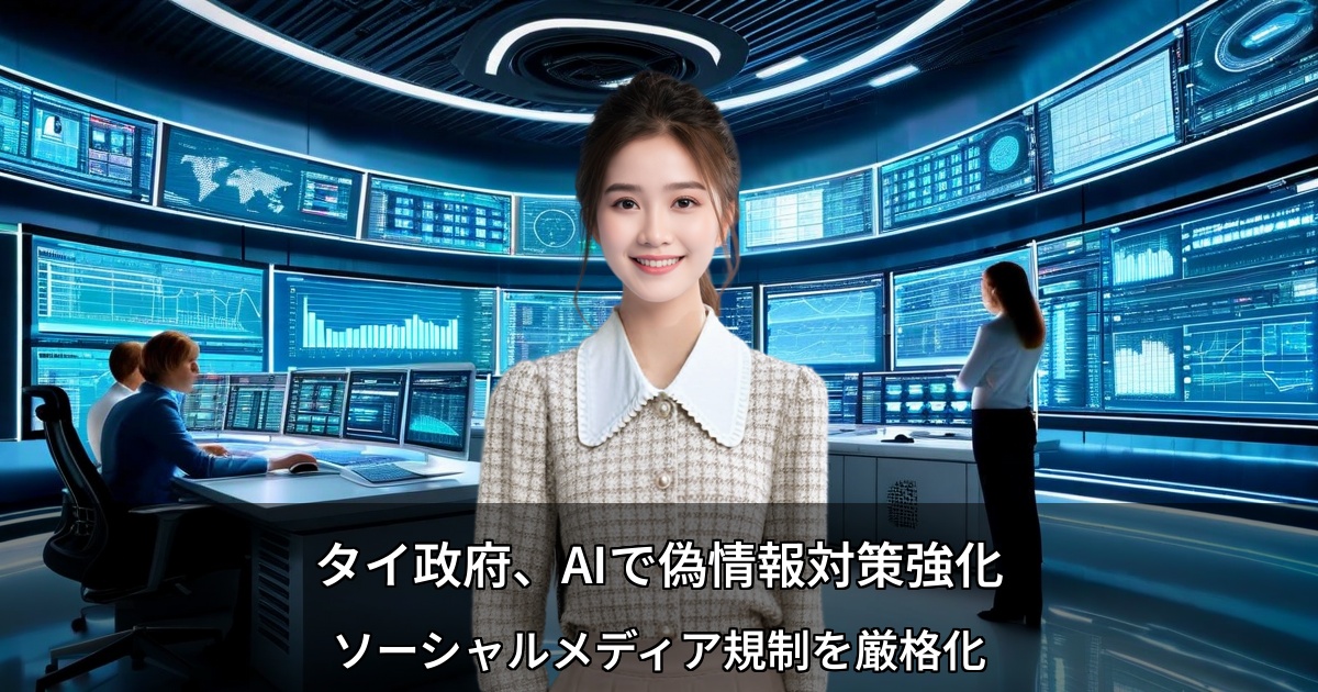 タイ政府、AIで偽情報対策強化 ～ソーシャルメディア規制を厳格化、3時間以内検証システムで企業リスク拡大～