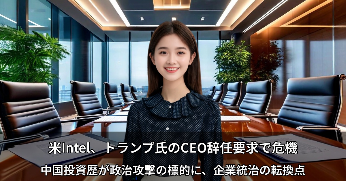 米Intel、トランプ氏のCEO辞任要求で危機 ～中国投資歴が政治攻撃の標的に、企業統治の転換点～