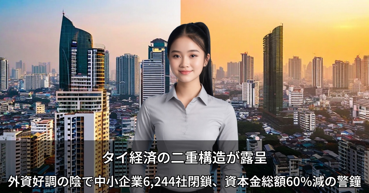 タイ経済の二重構造が露呈 ～外資好調の陰で中小企業6,244社閉鎖、資本金総額60%減の警鐘～