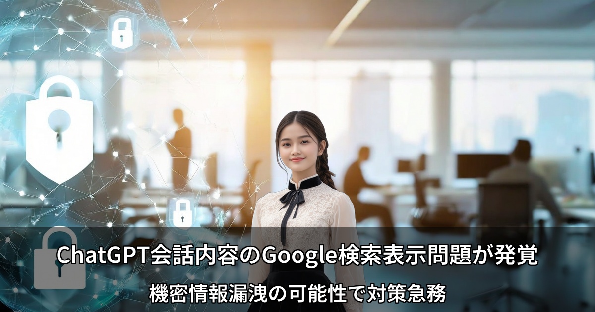 ChatGPT会話内容のGoogle検索表示問題が発覚 ～機密情報漏洩の可能性で対策急務～