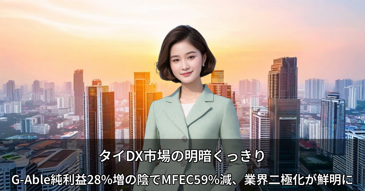 タイDX市場の明暗くっきり ～G-Able純利益28%増の陰でMFEC59%減、業界二極化が鮮明に