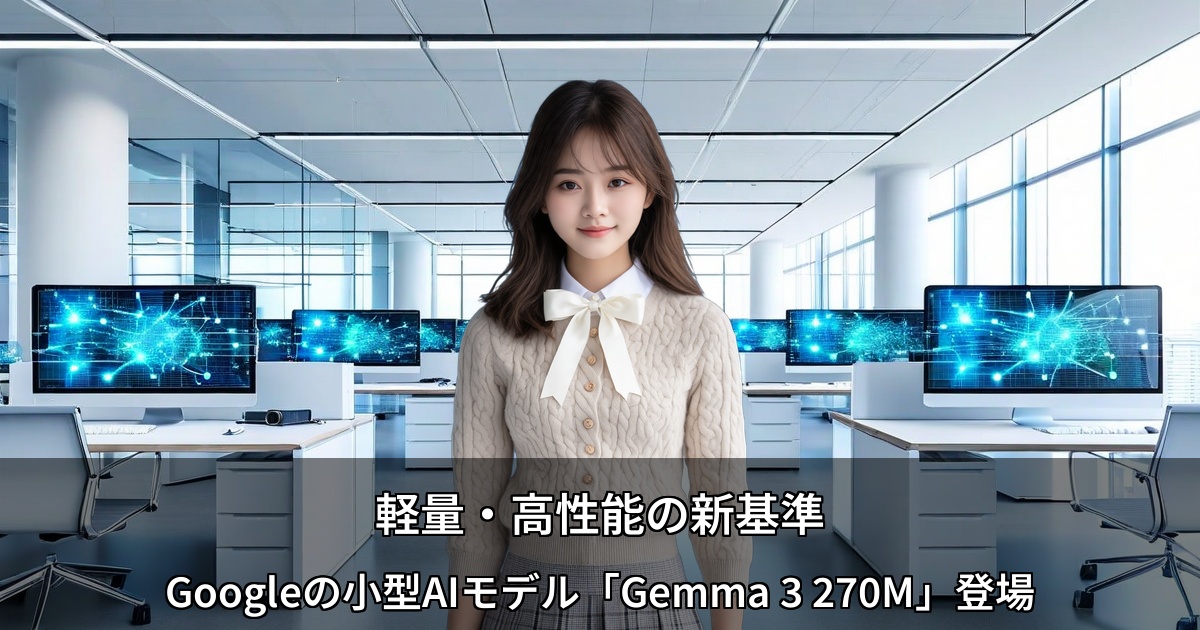 軽量・高性能の新基準～GoogleのオープンソースAIモデル「Gemma 3 270M」が中小企業AI導入を促進