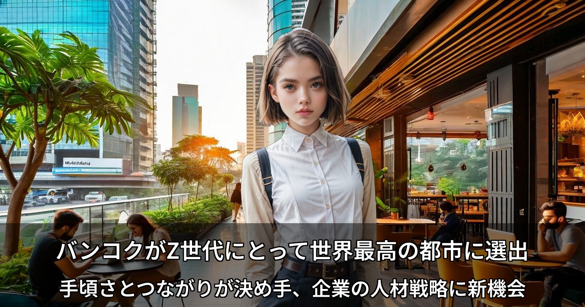 バンコクがZ世代にとって世界最高の都市に選出 ～「手頃さ」と「つながり」が決め手、企業の人材戦略に新機会～