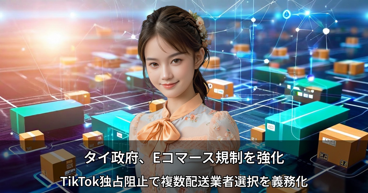 タイ政府、Eコマース規制を強化 ～TikTok独占阻止で複数配送業者選択を義務化～