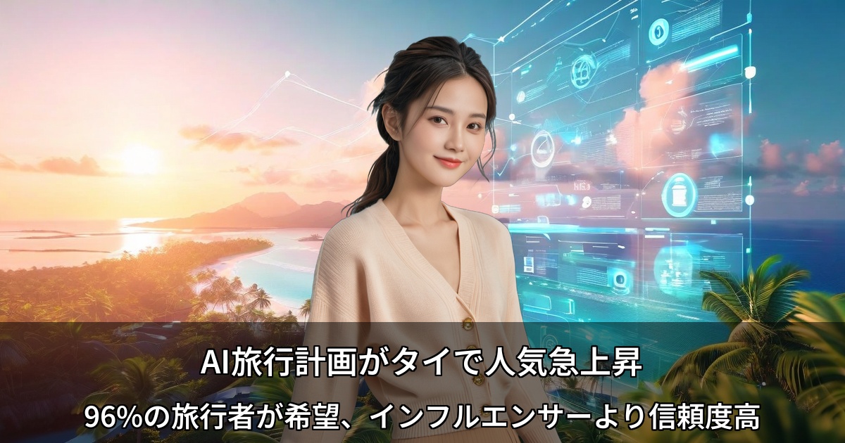 AI旅行計画がタイで人気急上昇 ～96%の旅行者が希望、インフルエンサーより信頼度高～