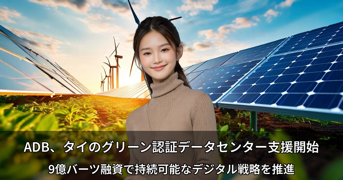 ADB タイ初のグリーン認証データセンター支援 ～9億バーツ融資でアジアのデジタルハブ戦略が本格化～