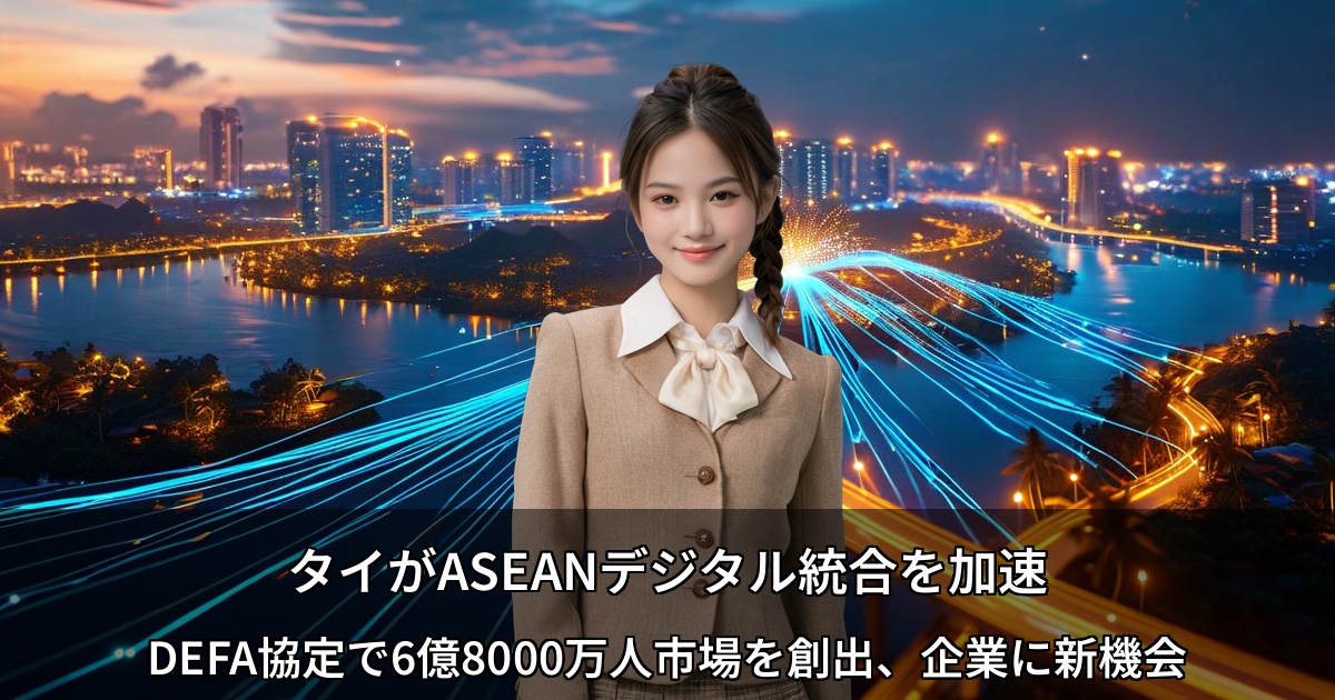 タイがASEAN デジタル経済枠組み協定を主導～2兆ドル市場創出へ地域統合を加速