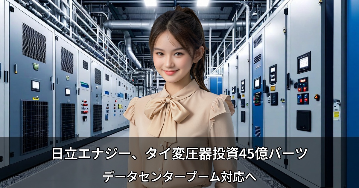 日立エナジー、タイ変圧器投資45億バーツ～データセンターブーム対応へ