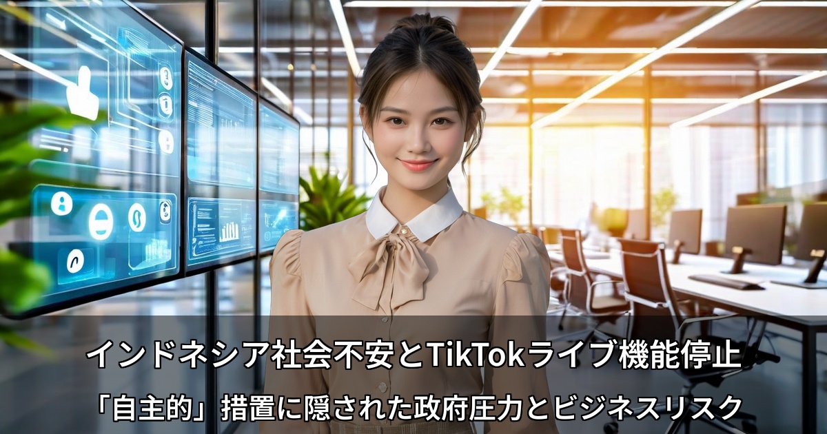インドネシア社会不安とTikTokライブ機能停止 〜「自主的」措置に隠された政府圧力とビジネスリスク