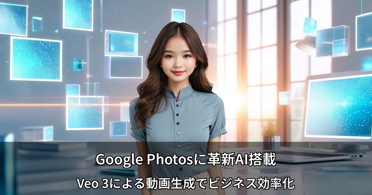Google Photosに革新AI搭載 ～Veo 3による動画生成でビジネス効率化～