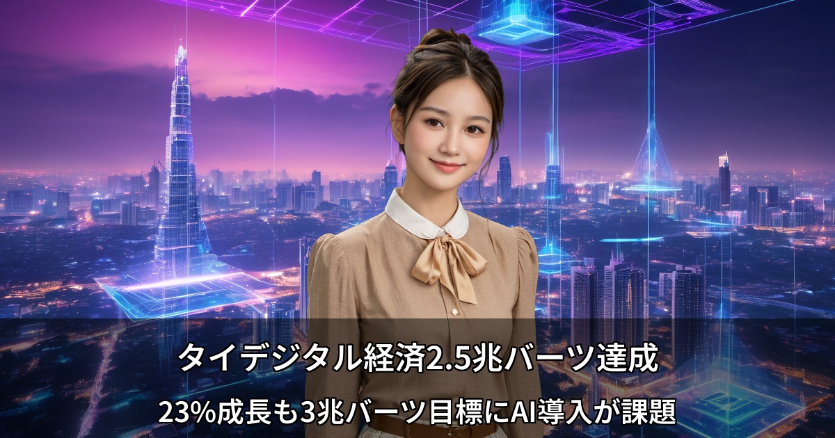 タイデジタル経済が2兆4,960億バーツ突破 ～2027年3兆バーツ達成へ、AI導入と成長持続性の課題～
