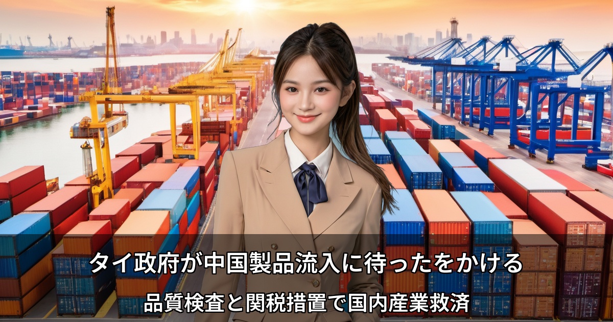 タイ新産業大臣が中国安価輸入品の抑制政策を表明