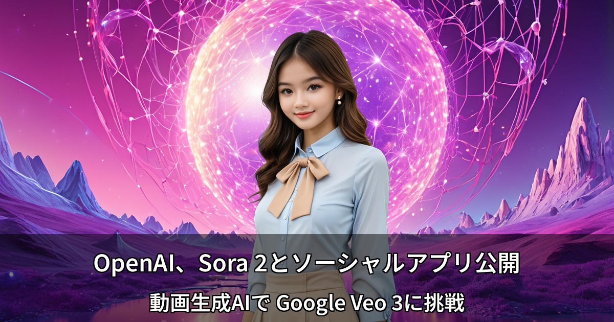 OpenAI、Sora 2とソーシャルアプリ公開 ～動画生成AIで Google Veo 3に挑戦