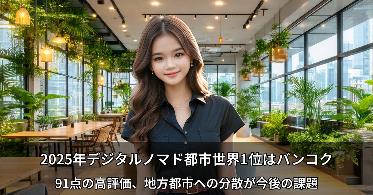 2025年デジタルノマド都市世界1位はバンコク