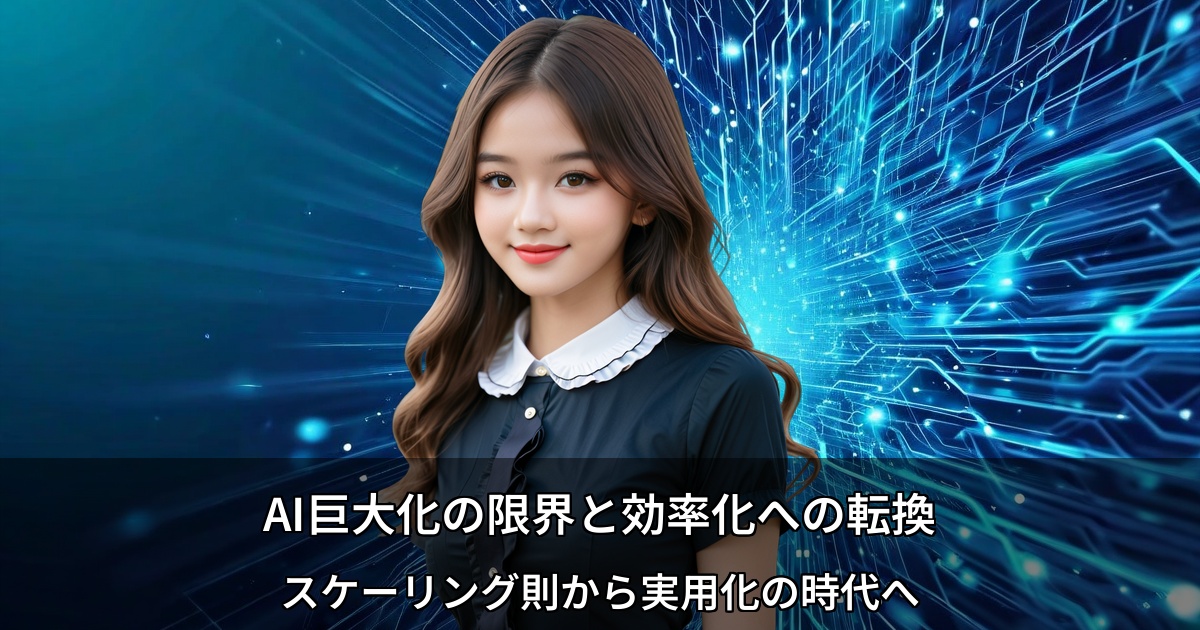 AI巨大化の限界と効率化への転換 ～スケーリング則から実用化の時代へ～（仮）