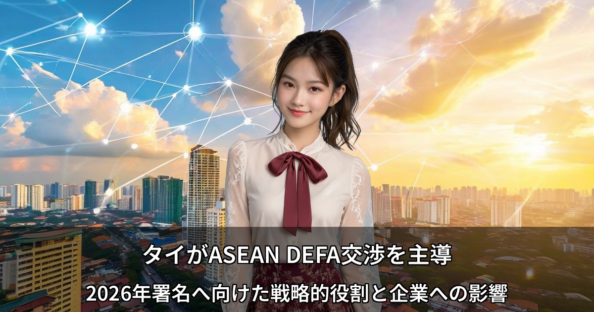 タイがASEAN DEFA交渉を主導 ～2026年署名へ向けた戦略的役割と企業への影響～