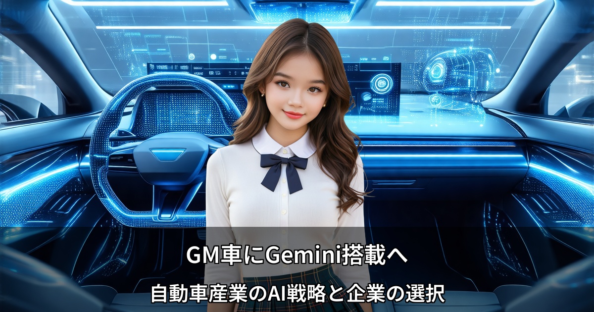 GM車にGemini搭載へ ～自動車産業のAI戦略と企業の選択～