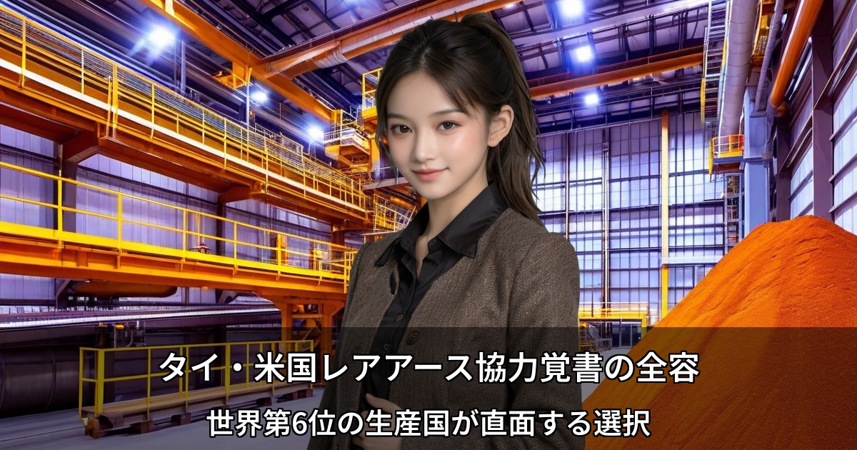 タイ・米国レアアース協力覚書の全容 ~世界第6位の生産国が直面する選択~