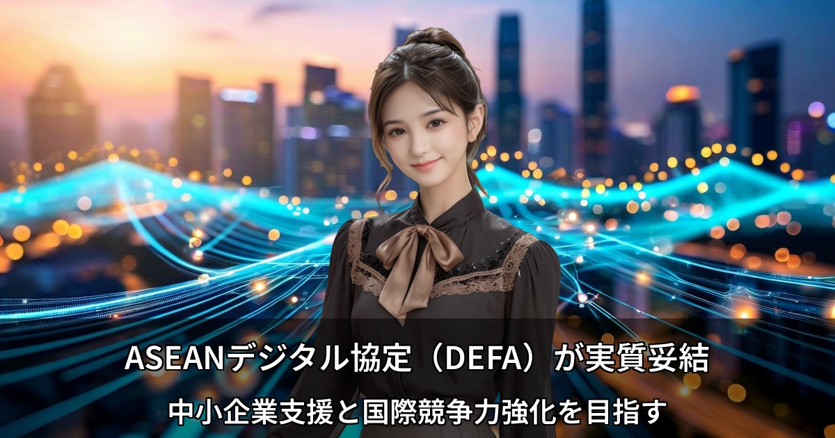 ASEANデジタル経済枠組み協定（DEFA）が実質妥結 ～2兆ドル経済圏への道筋～