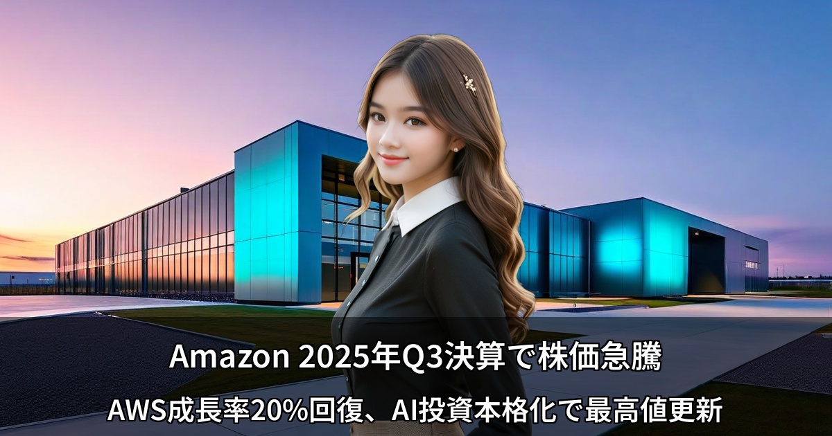Amazon 2025年Q3決算で株価急騰 ～AWS成長率20%回復、AI投資本格化で最高値更新～