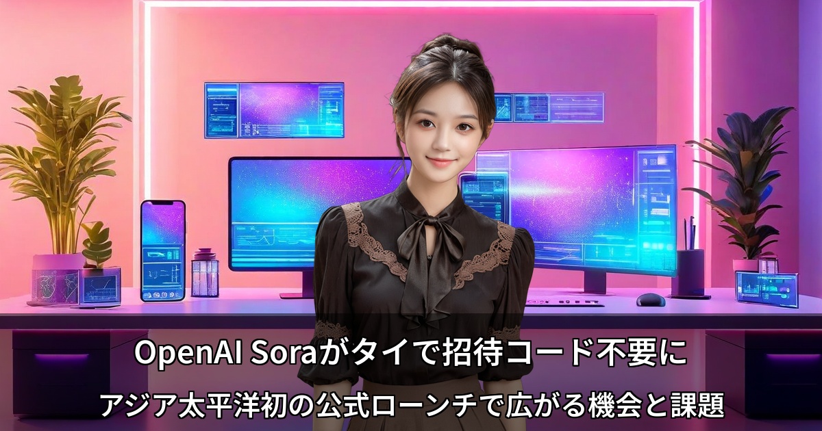 OpenAI Soraがタイで招待コード不要に ～アジア太平洋初の公式ローンチで広がる機会と課題～