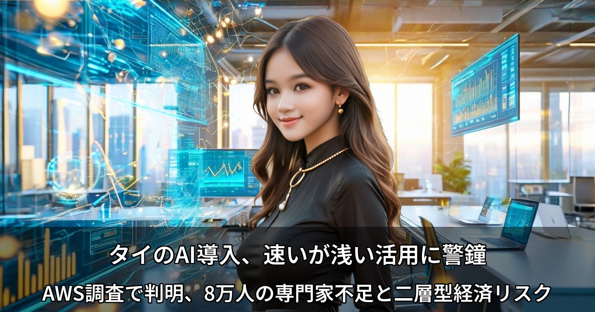 タイのAI導入、速いが浅い活用に警鐘 ～AWS調査で判明、8万人の専門家不足と二層型経済リスク～