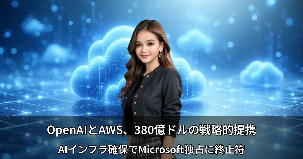 OpenAIとAWS、380億ドルの戦略的提携 ～AIインフラ確保でMicrosoft独占に終止符～
