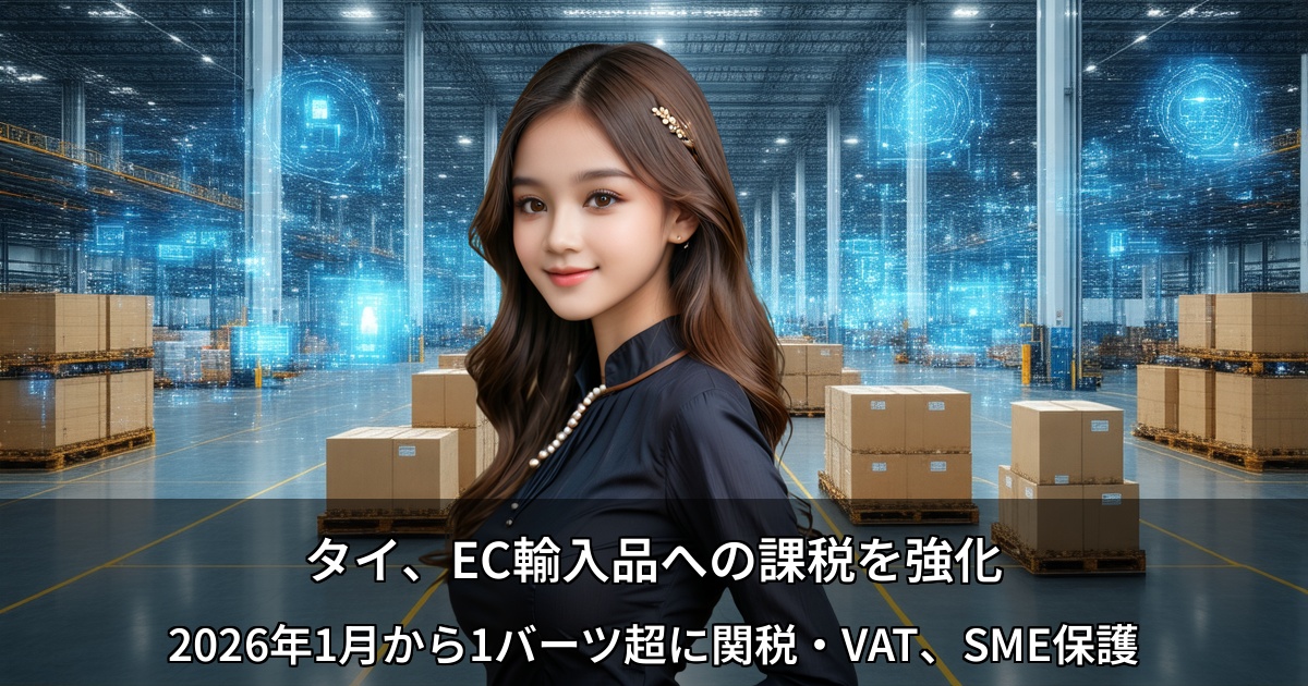 タイ、EC輸入品への課税を強化 ～2026年1月から1バーツ超に関税・VAT、SME保護～