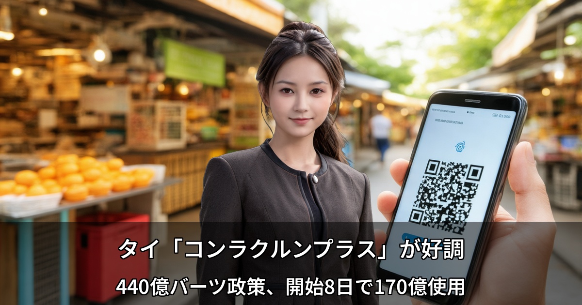 タイ「コンラクルンプラス」が好調 ～440億バーツ政策、開始8日で170億使用～