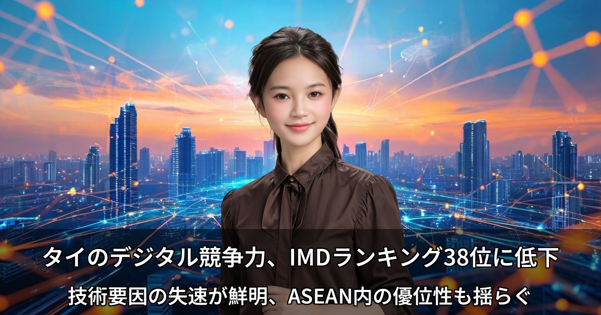 タイのデジタル競争力、IMDランキング38位に低下