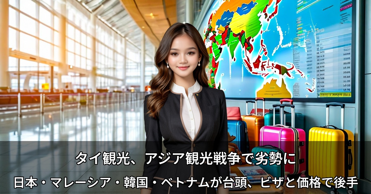 タイ観光、アジア観光戦争で劣勢に ～日本・マレーシア・韓国・ベトナムが台頭、ビザと価格で後手～