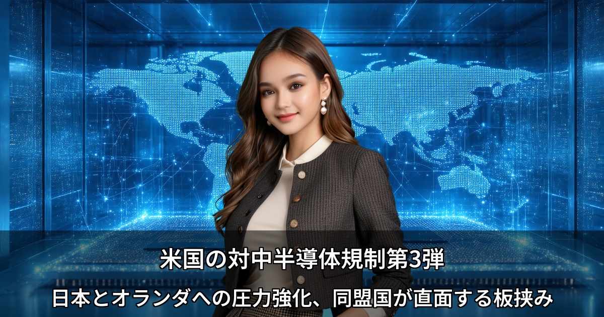 米国の対中半導体規制第3弾 ～日本とオランダへの圧力強化、同盟国が直面する板挟み～