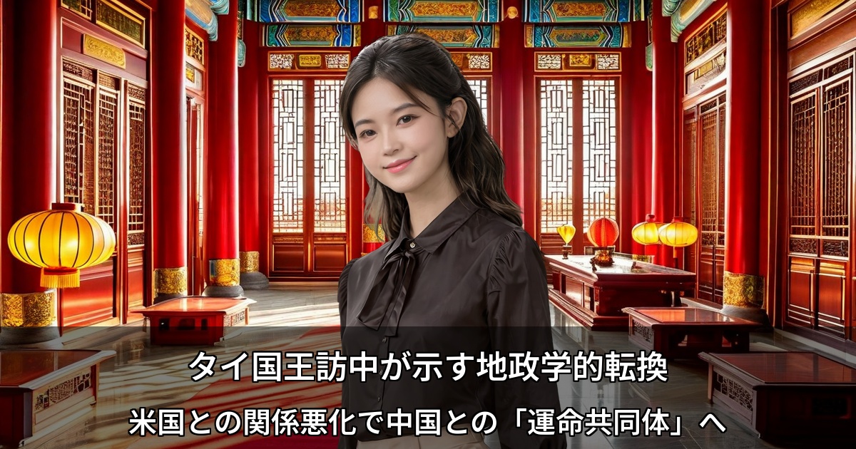 タイ国王訪中が示す地政学的転換～米国との関係悪化で中国との「運命共同体」へ