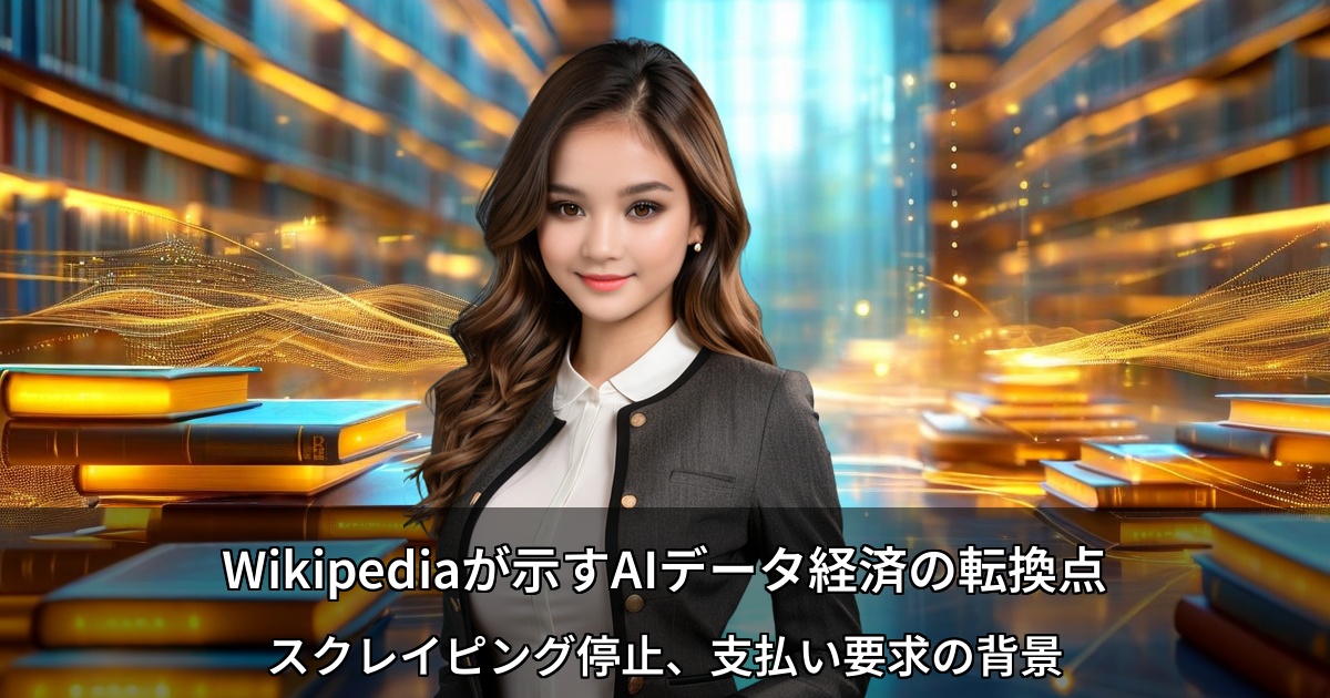 Wikipediaが要求するAI企業への支払い ～スクレイピング停止と有料API移行で変わるデータ経済～