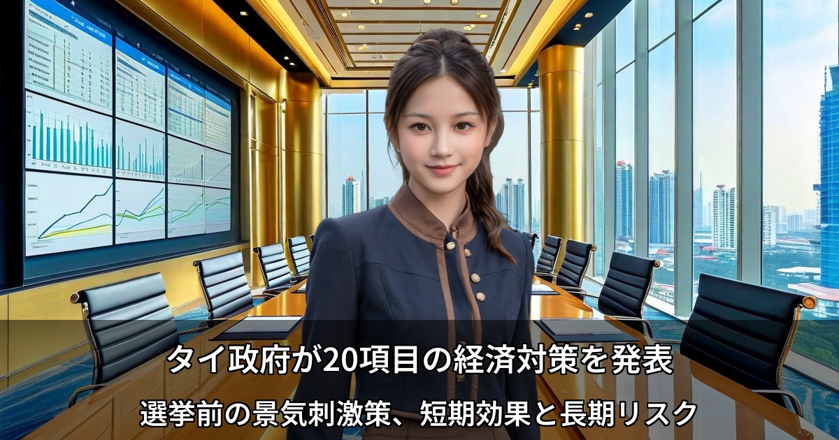 タイ政府が20項目の経済対策を発表 ～選挙前の景気刺激策、短期効果と長期リスク～