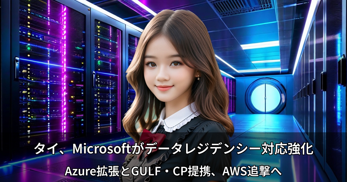 タイ、Microsoftがデータレジデンシー対応強化 ～Azure拡張とGULF・CP提携、AWS追撃へ～