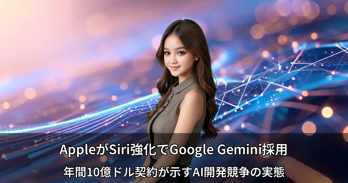 AppleがSiri強化でGoogle Gemini採用 ～年間10億ドル契約が示すAI開発競争の実態～
