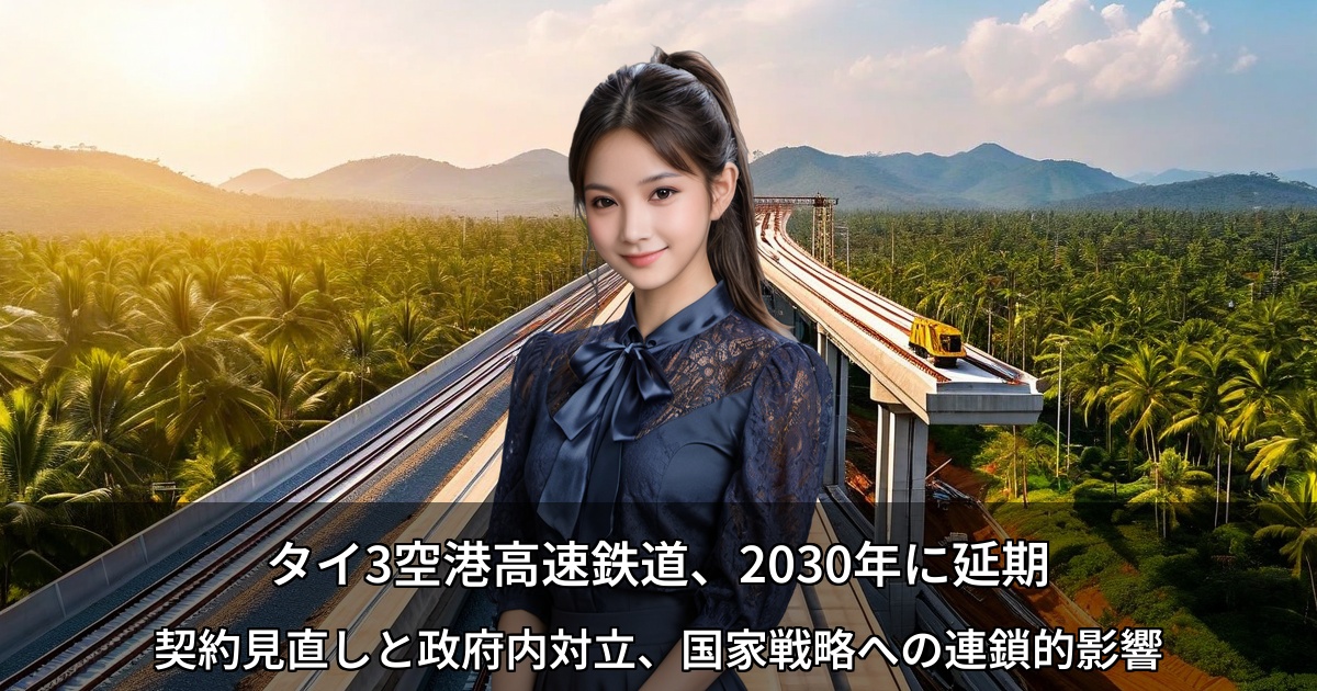 タイ3空港高速鉄道、2030年に延期 ～契約見直しと政府内対立、国家戦略への連鎖的影響～
