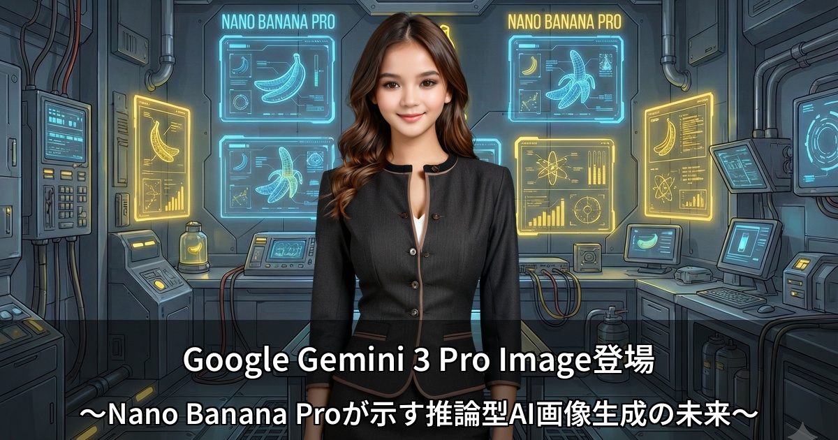 Google Gemini 3 Pro Image登場 ～Nano Banana Proが示す推論型AI画像生成の未来～
